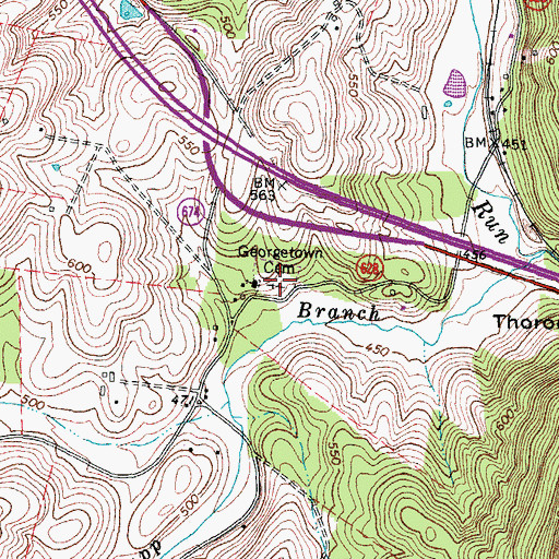 Topographic Map of Georgetown Cemetery, VA