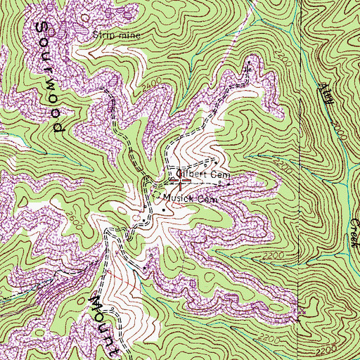 Topographic Map of Gilbert Cemetery, VA