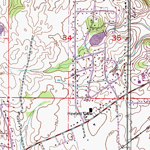 Topographic Map of Blue Spring Garden, AL