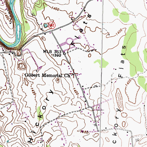 Topographic Map of Gilbert Memorial Church, VA
