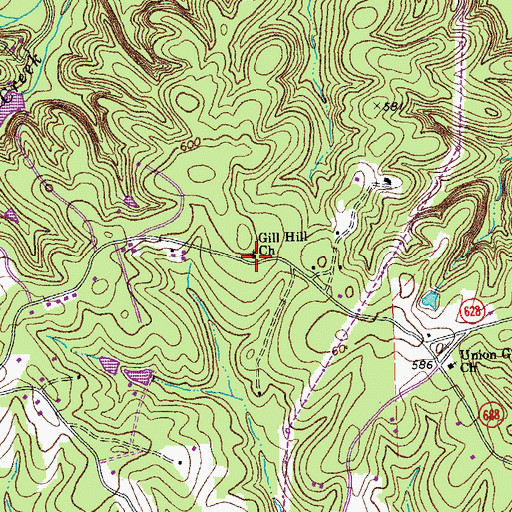 Topographic Map of Gill Hill Church, VA