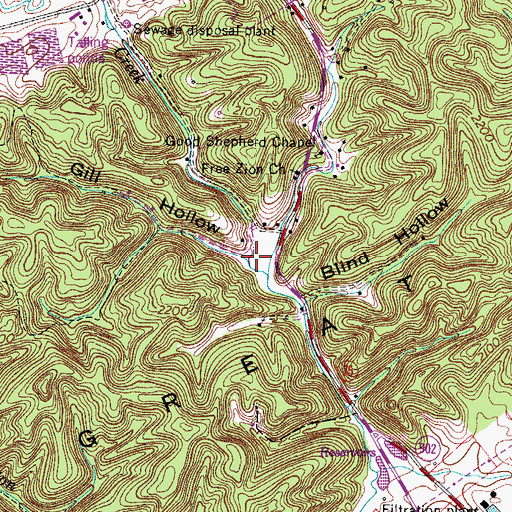 Topographic Map of Gill Hollow, VA