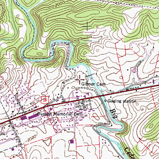Topographic Map of Gilmer Cemetery, VA