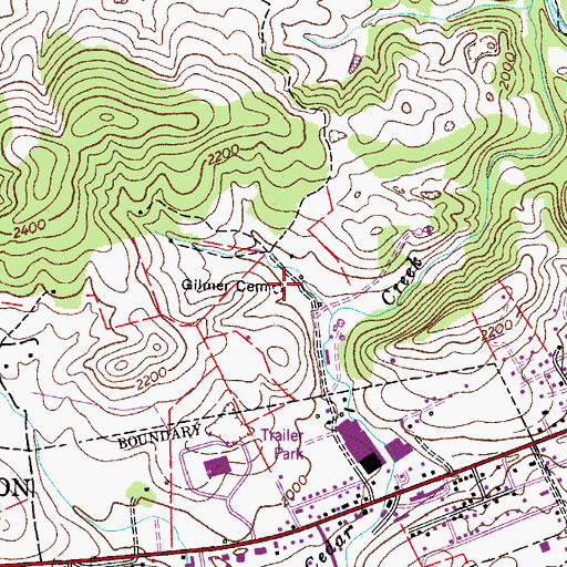 Topographic Map of Gilmer Cemetery, VA