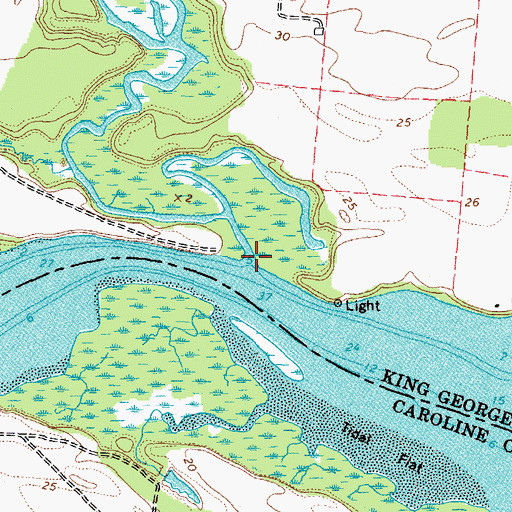 Topographic Map of Gingoteague Creek, VA