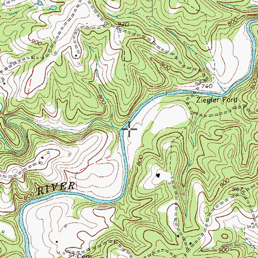 Topographic Map of Glade Creek, VA