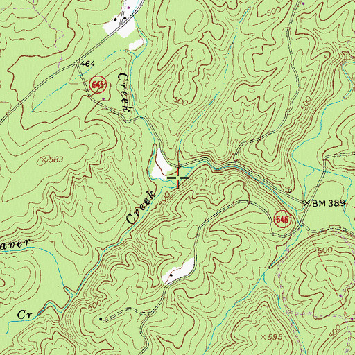 Topographic Map of Glade Creek, VA