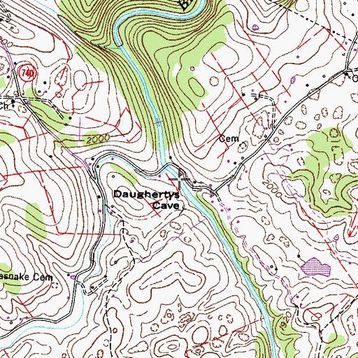 Topographic Map of Glade Hollow, VA