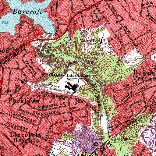 Topographic Map of Glasgow Middle School, VA