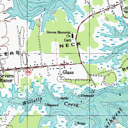 Topographic Map of Glass, VA