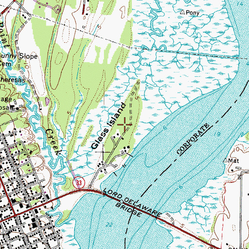 Topographic Map of Glass Island, VA