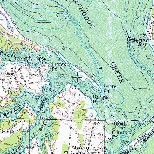 Topographic Map of Glebe Creek, VA