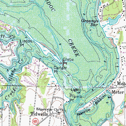 Topographic Map of Glebe Point, VA