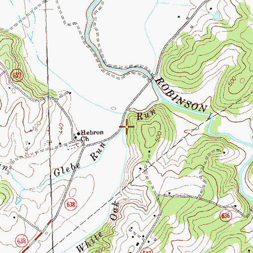 Topographic Map of Glebe Run, VA
