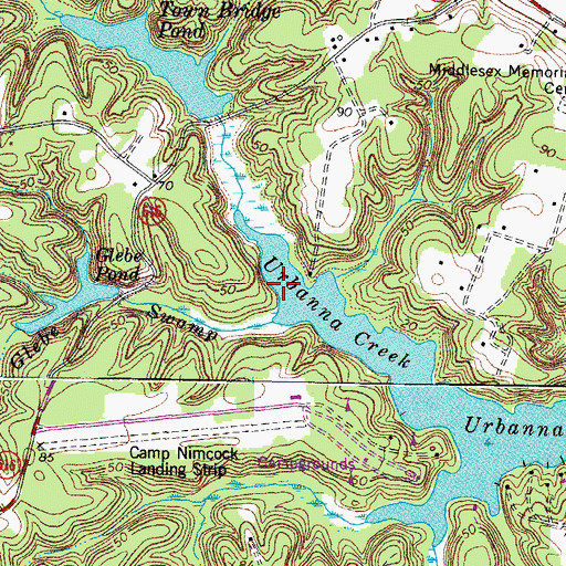 Topographic Map of Glebe Swamp, VA