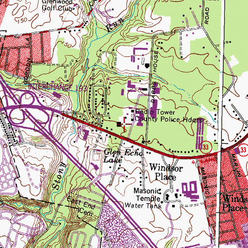 Topographic Map of Glen Echo School, VA
