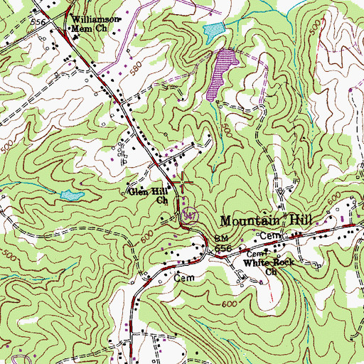 Topographic Map of Glen Hill Church, VA