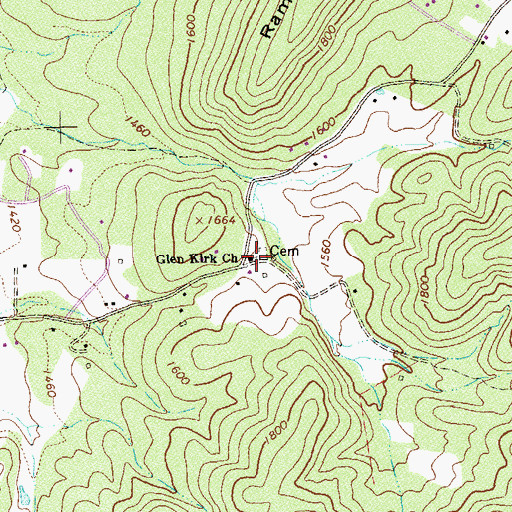 Topographic Map of Glen Kirk Church, VA