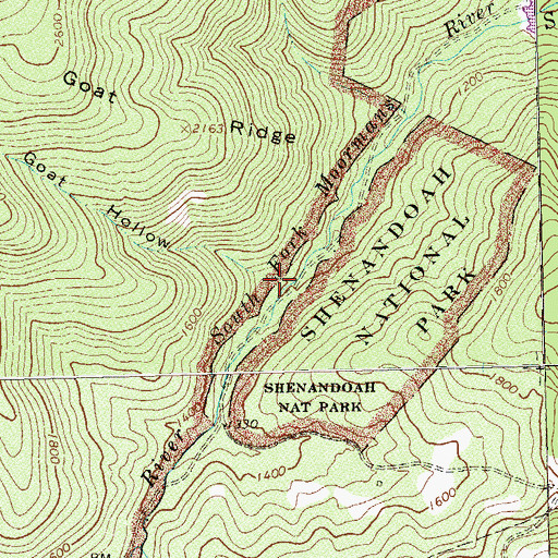 Topographic Map of Goat Hollow, VA