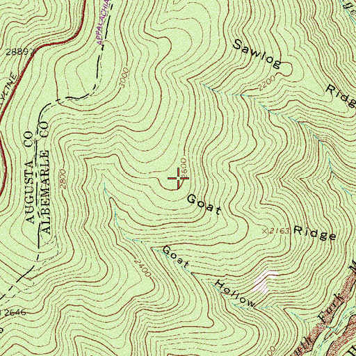 Topographic Map of Goat Ridge, VA
