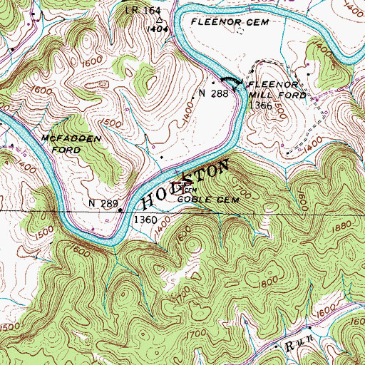 Topographic Map of Goble Cemetery, VA