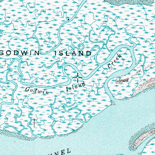 Topographic Map of Godwin Island Creek, VA