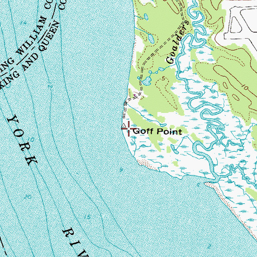 Topographic Map of Goff Point, VA