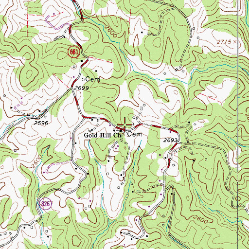 Topographic Map of Gold Hill Church, VA