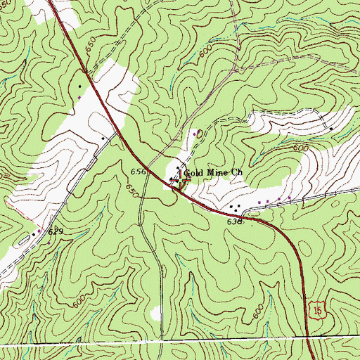 Topographic Map of Gold Mine Church, VA