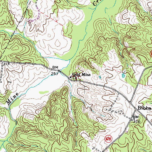 Topographic Map of Gold Mine Church, VA