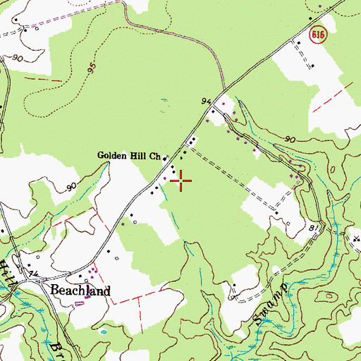 Topographic Map of Golden Hill Church, VA