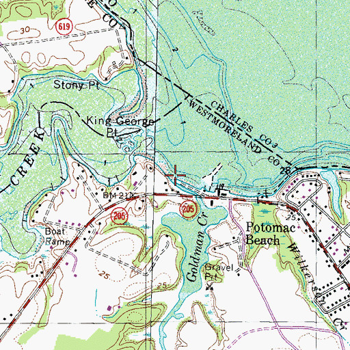 Topographic Map of Goldman Creek, VA