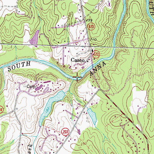 Topographic Map of Goldmine Creek, VA