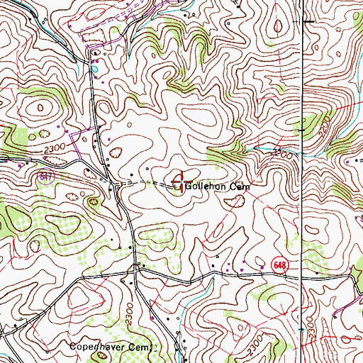Topographic Map of Gollehon Cemetery, VA