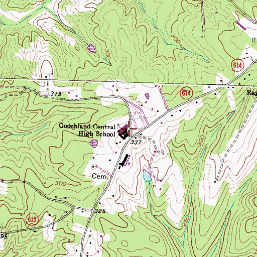 Topographic Map of Goochland Middle School, VA