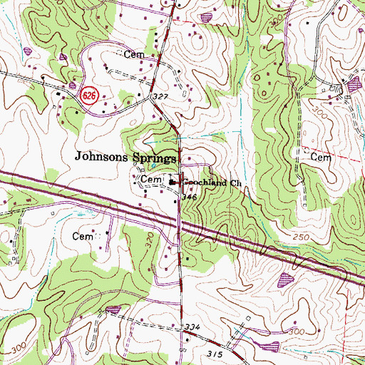 Topographic Map of Goochland Church, VA