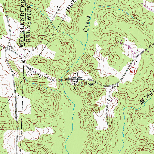 Topographic Map of Good Hope Church, VA