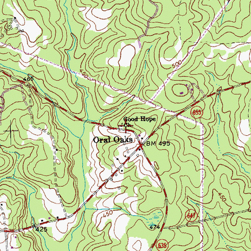 Topographic Map of Good Hope Church, VA