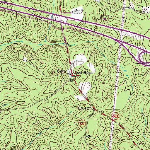 Topographic Map of Good Hope Church, VA