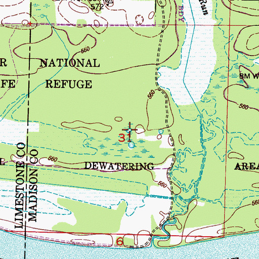 Topographic Map of Buckeye Pond, AL