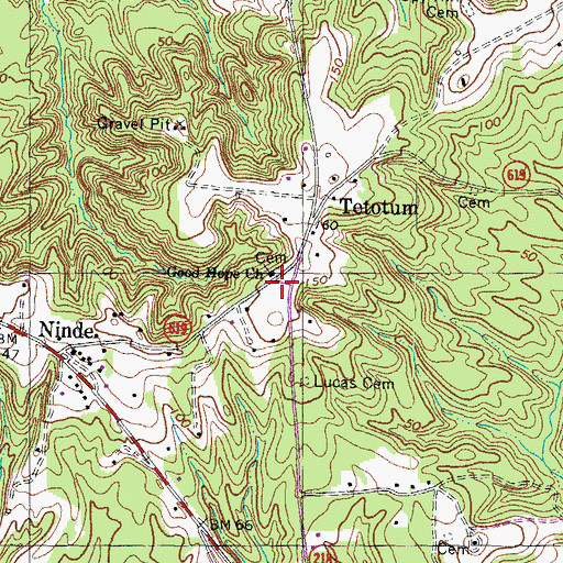 Topographic Map of Good Hope Baptist Church, VA