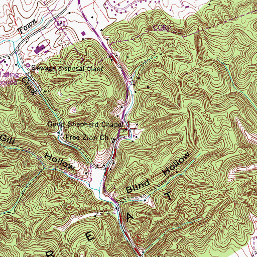 Topographic Map of Good Shepherd Chapel, VA