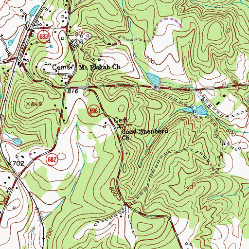 Topographic Map of Good Shepherd Church, VA