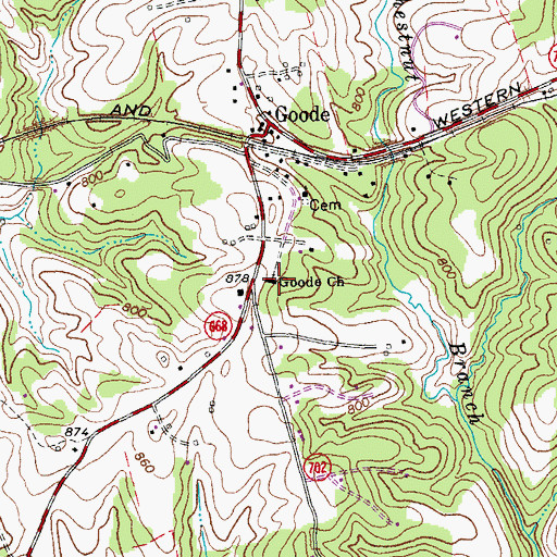 Topographic Map of Goode Church, VA