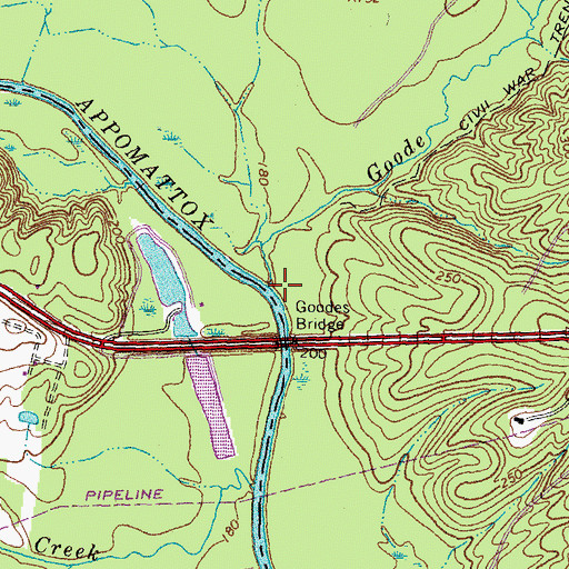 Topographic Map of Goode Creek, VA