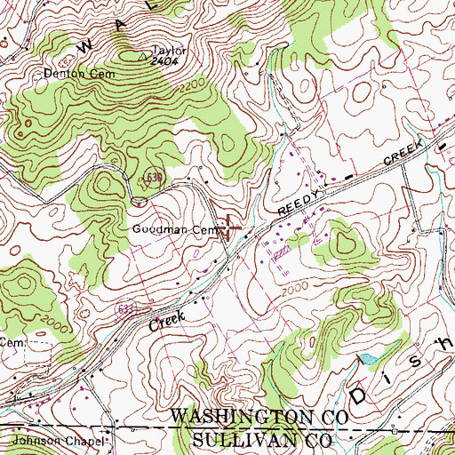 Topographic Map of Goodman Cemetery, VA