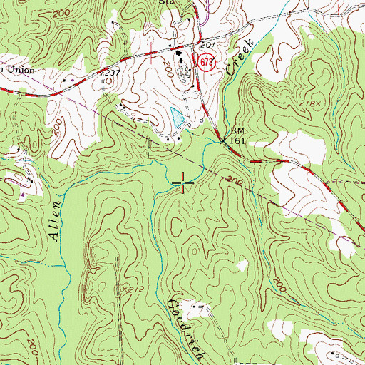 Topographic Map of Goodrich Branch, VA