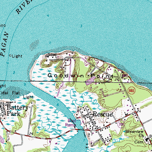 Topographic Map of Rainbow Farm Point, VA