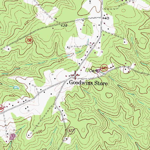 Topographic Map of Goodwins Store, VA