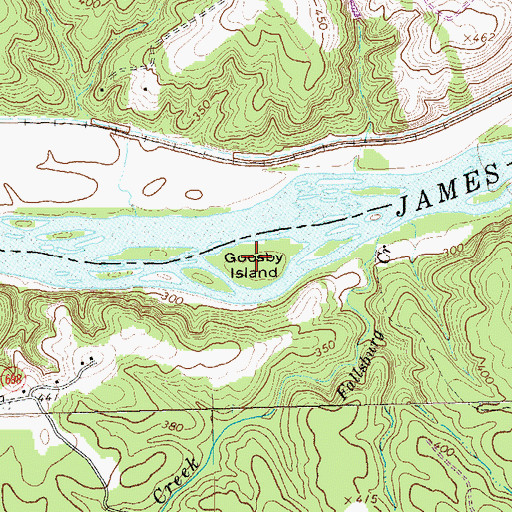 Topographic Map of Goosby Island, VA